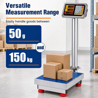 150KG/331lbs Commercial Digital Platform Scales with Folding Design