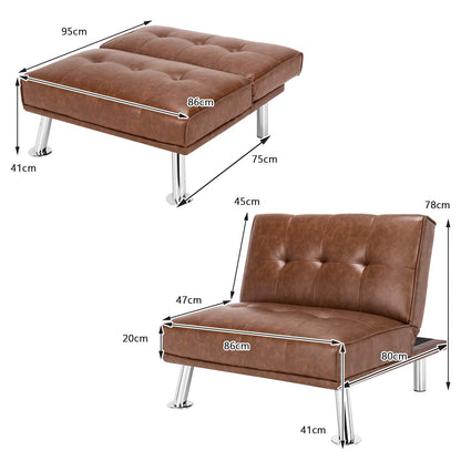 Single Sofa Chair with 3-Position Adjustable Backrest for Home Office