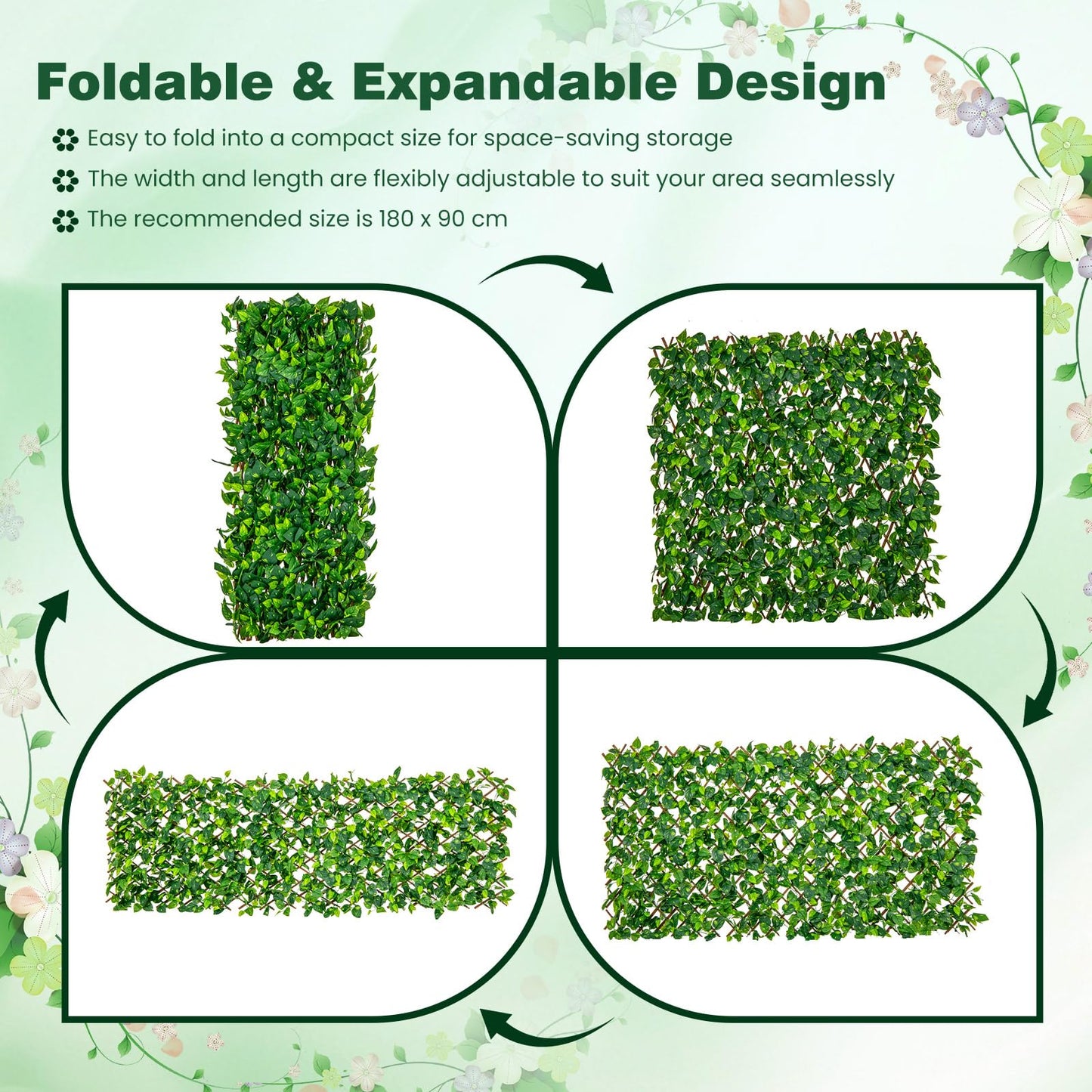Expandable Fence Privacy Scree with Real Willow Frame