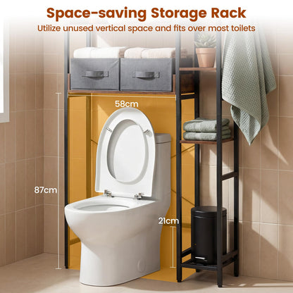 Over Toilet Storage Unit, Reversible Bathroom Shelf Space Saver