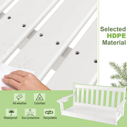 HDPE Porch Swing with Hidden Cup Holder and Adjustable Secure Chains