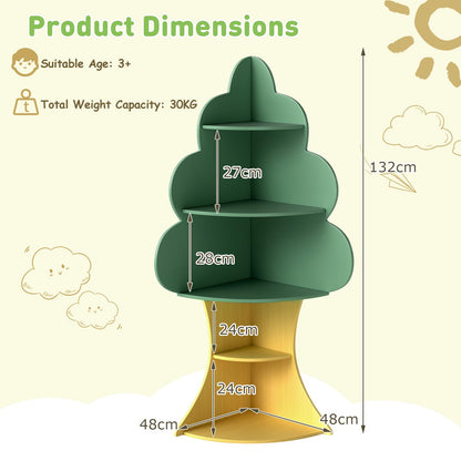 Tree Bookshelf for Kids 5-Tier Children Book Display Rack