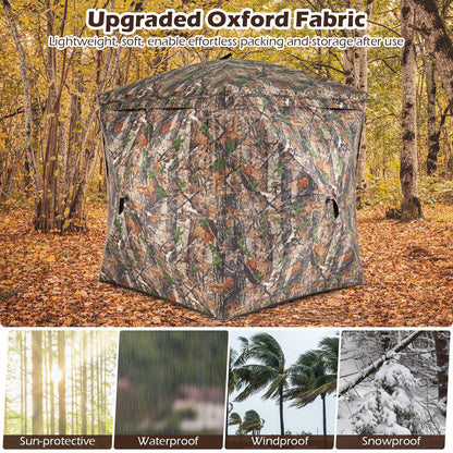 Pop Up Hunting Blind, Camouflage Ground Tent with Carrying Bag