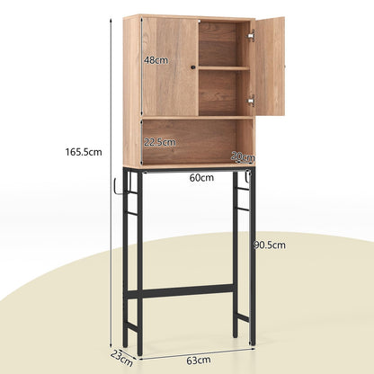 Over The Toilet Storage Cabinet with 2 Doors and Adjustable Shelf