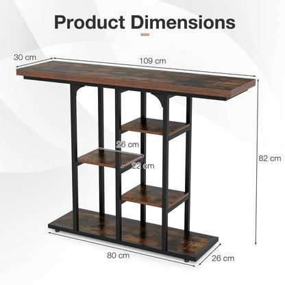 109 cm Console Table with Storage Shelves