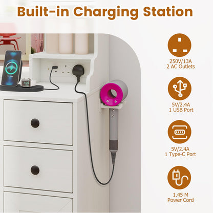 Vanity Desk with Mirror and Lights for Bedroom