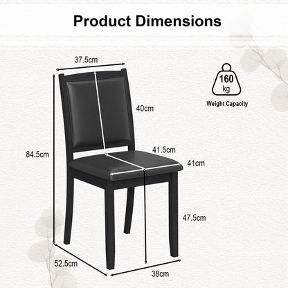 Dining Chairs, Faux Leather Upholstered Kitchen Chairs with Padded Seat