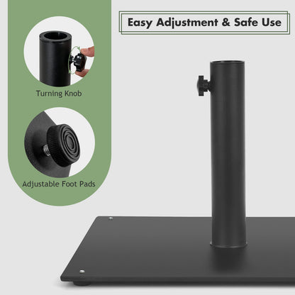 50 CM Patio Umbrella Base with 4 Adjustable Footpads for Patio Poolside