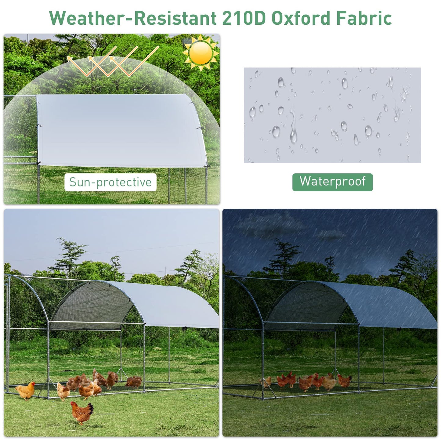 Large Chicken Coop Poultry Shade Cage for Hens Rabbit Dogs Ducks