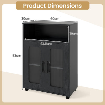 Bathroom Cabinet Freestanding Cabinet with 2 Doors and 3-Level Adjustable Shelf