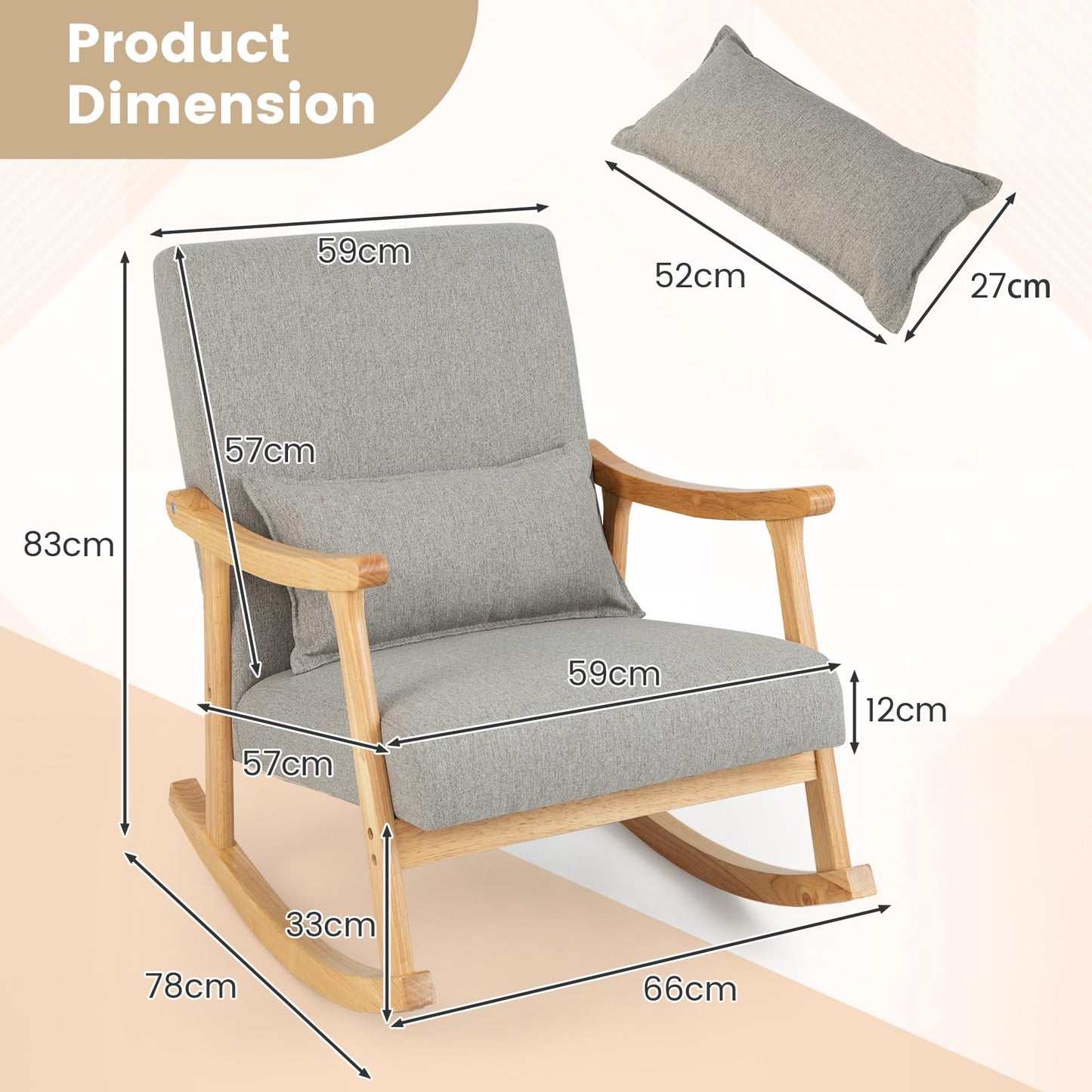 Relax Rocking Chair for Living Room Bedroom Nursery