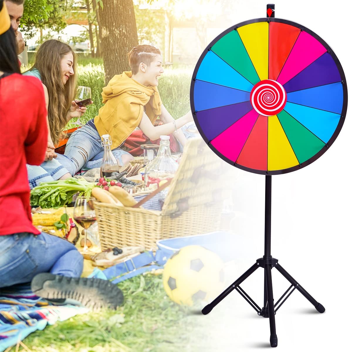 Colored Fortune wheel with Height-Adjustable Tripod