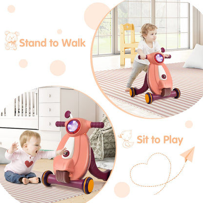 Sit to Stand Walker Baby Push Along Walkers with Lights