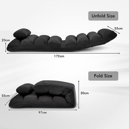 Folding Sofa Bed, 5-Position Adjustable Lazy Floor Sofa Chair Bed