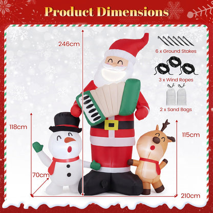 Inflatable Christmas Santa Claus, 8FT Self Inflating Xmas Decoration