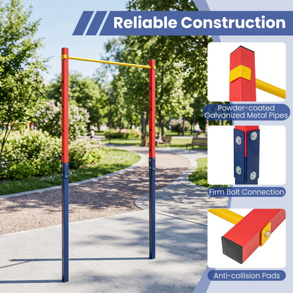Outdoor In-Ground Pull Up Bar Station, Heavy Duty Metal Chin Up Bar