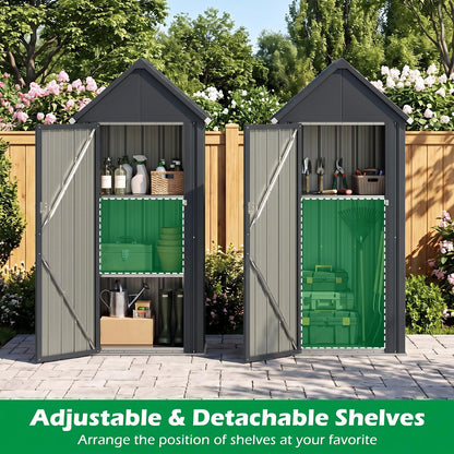 3 x 2FT Metal Garden Storage Shed with 3 Adjustable Shelves