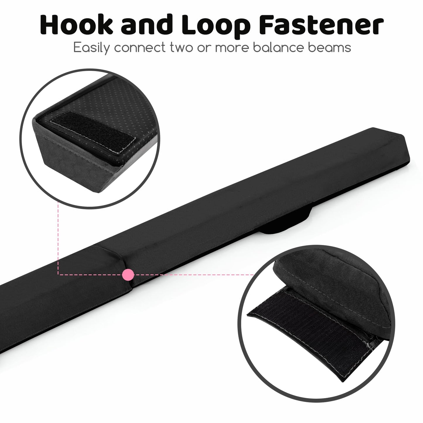 210 CM Folding Balance Beam with Removable Suede Cover and Non-slip Bottom