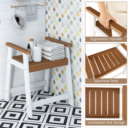 Waterproof HDPE Shower Bench with Armrests