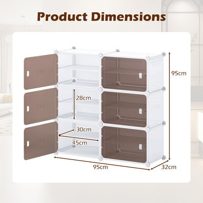 6/8/10 Tier Shoe Storage Cabinet with Removable Shelves