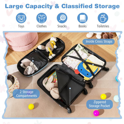 2 Pieces Kid Luggage Set with 4 Spinner Wheels and Telescopic Handle