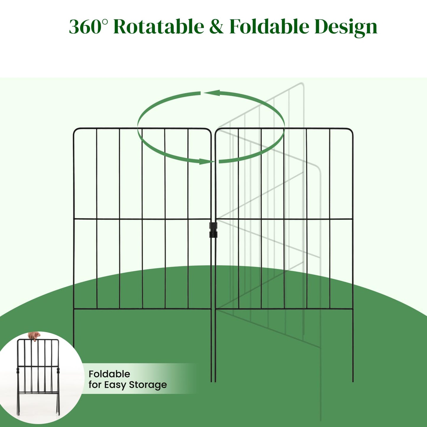 GiantexUK Decorative Garden Fence 51in x 14ft/24in x 13ft Foldable Rustproof Metal Wire Fencing