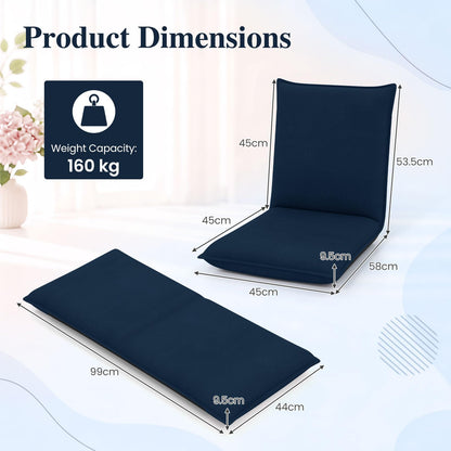 Folding Sofa Chair Bed, 6-Position Adjustable Floor Chair