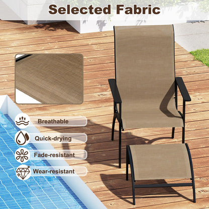 5 Pieces Adirondack Chair Set with Ottomans and Side Table