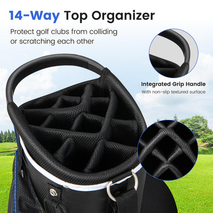 Golf Cart Bag, Golf Trolley Bag with 14 Way Dividers, Cooler Bag