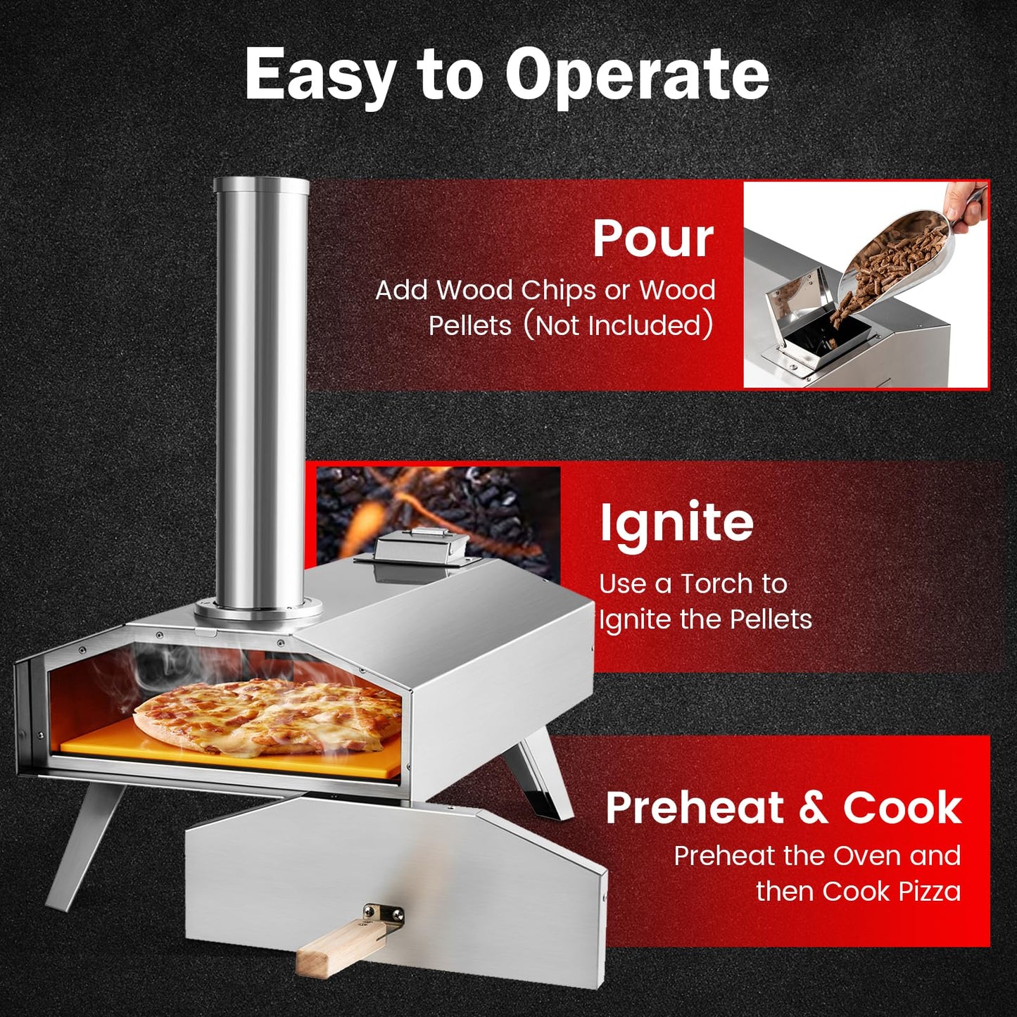 Multi Fuel Portable Pizza Maker with Pizza Ston