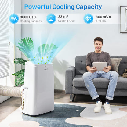 9000BTU Portable Air Conditioner 4 in 1 Mobile Cooler