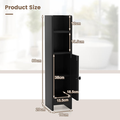 Bathroom Storage Cabinet with Door and Adjustable Shelves