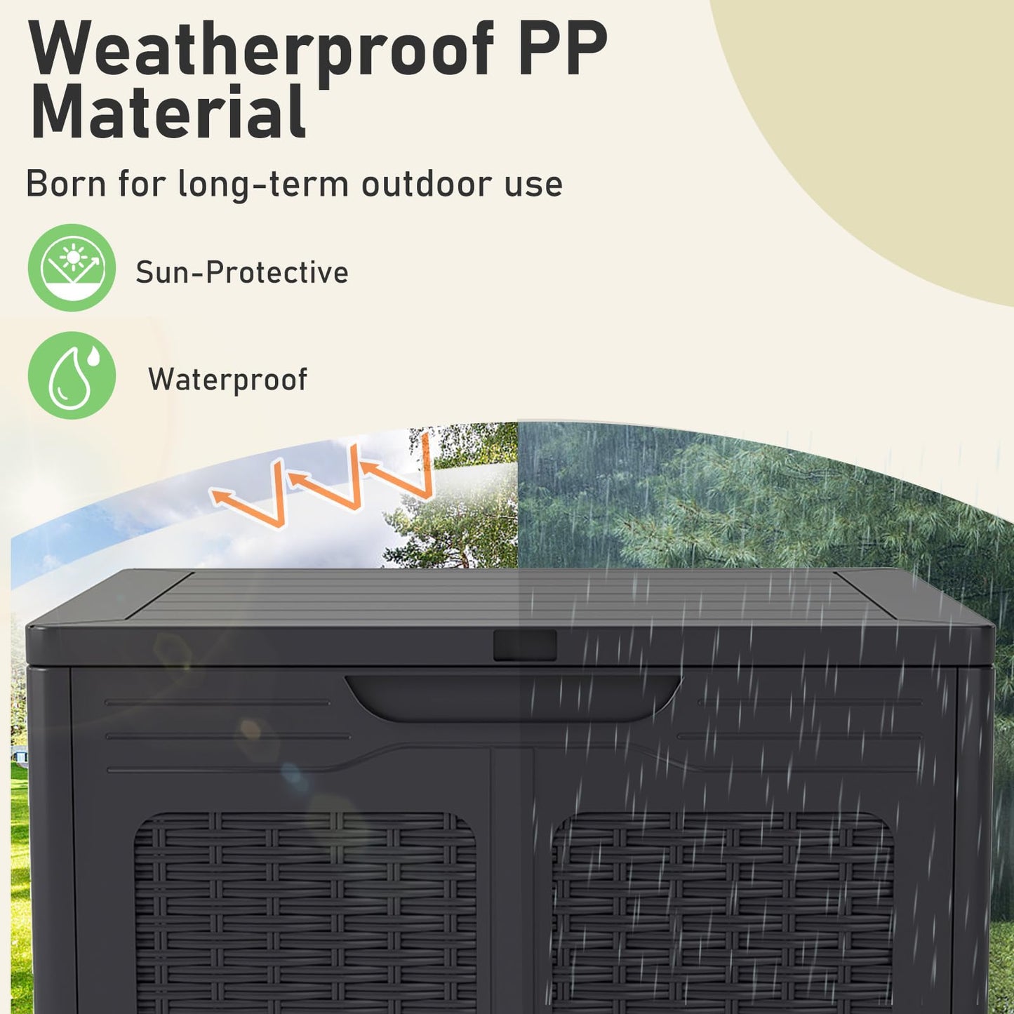Weatherproof Patio Container with Lockable Lid for Patio