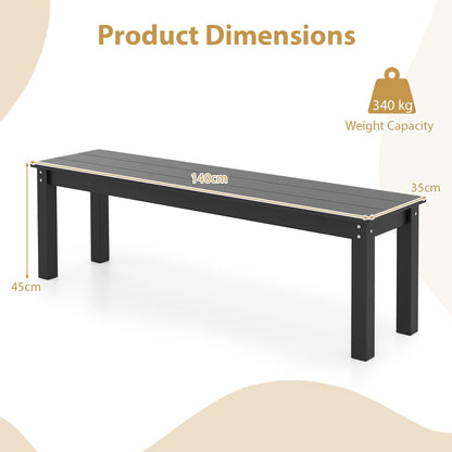 140CM HDPE Outdoor Bench Backless Patio Garden Bench for 2-3 People