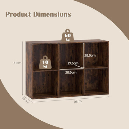 6-Cube Bookcase 3-Tier Storage Organizer with Anti-Tipping Kits for Living Room Study