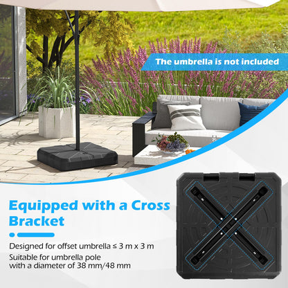Water or Sand Filled Heavy Duty Umbrella Stand with Cross Bracket