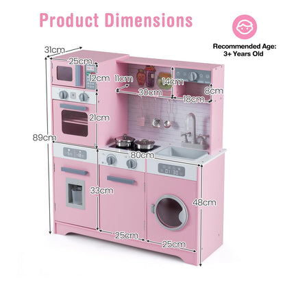 Kids Play Kitchen Toy Set with Water Dispenser and Sink