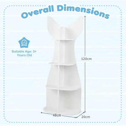 Kids Bookshelf, 4-Tier Corner Children Bookcase