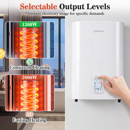 25L Electric Water Heater with Dual Power and Anti-Scale Enamelled Tank Eco Mode