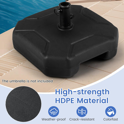 40kg Water+Sand Filled Patio Parasol Umbrella Stand Fit 38/48 mm Umbrella Poles