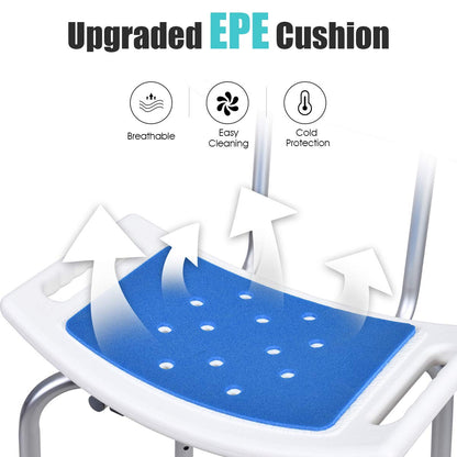 Shower Chair with Backrest and Handles