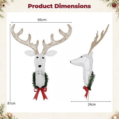 32"/81 cm Lighted Christmas Wall Decor Reindeer Head