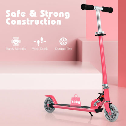 Kids Kick Scooter, Light Up LED 2 Wheeled Scooters for Ages 4 to 13 Children Girls Boys
