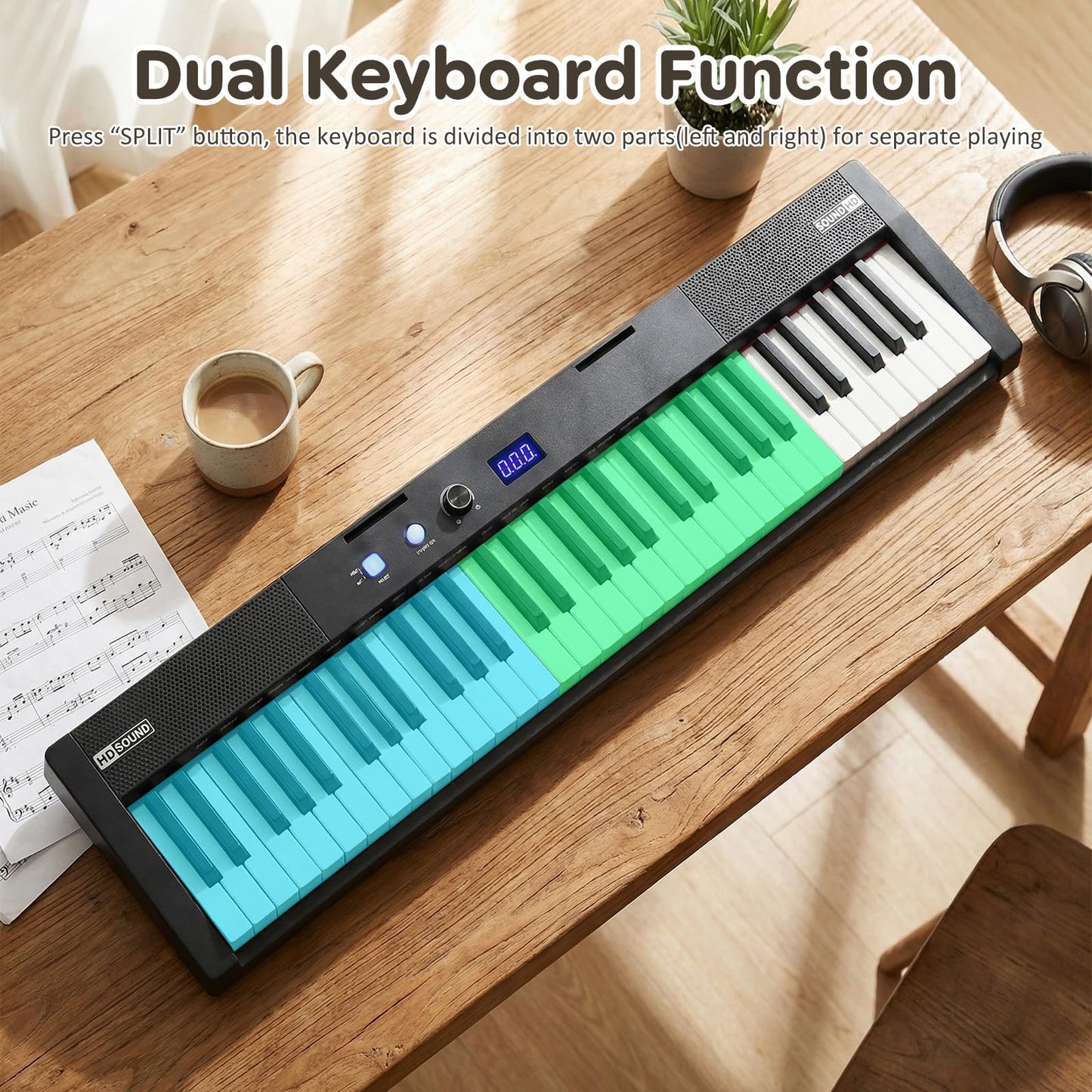 61 Key Digital Piano Keyboard, Electric Piano with Adjustable Stand & Stool