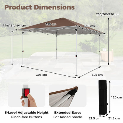 Pop up Gazebo, UPF50+ Sun-Protective Height Adjustable Pavilion Canopy Tent