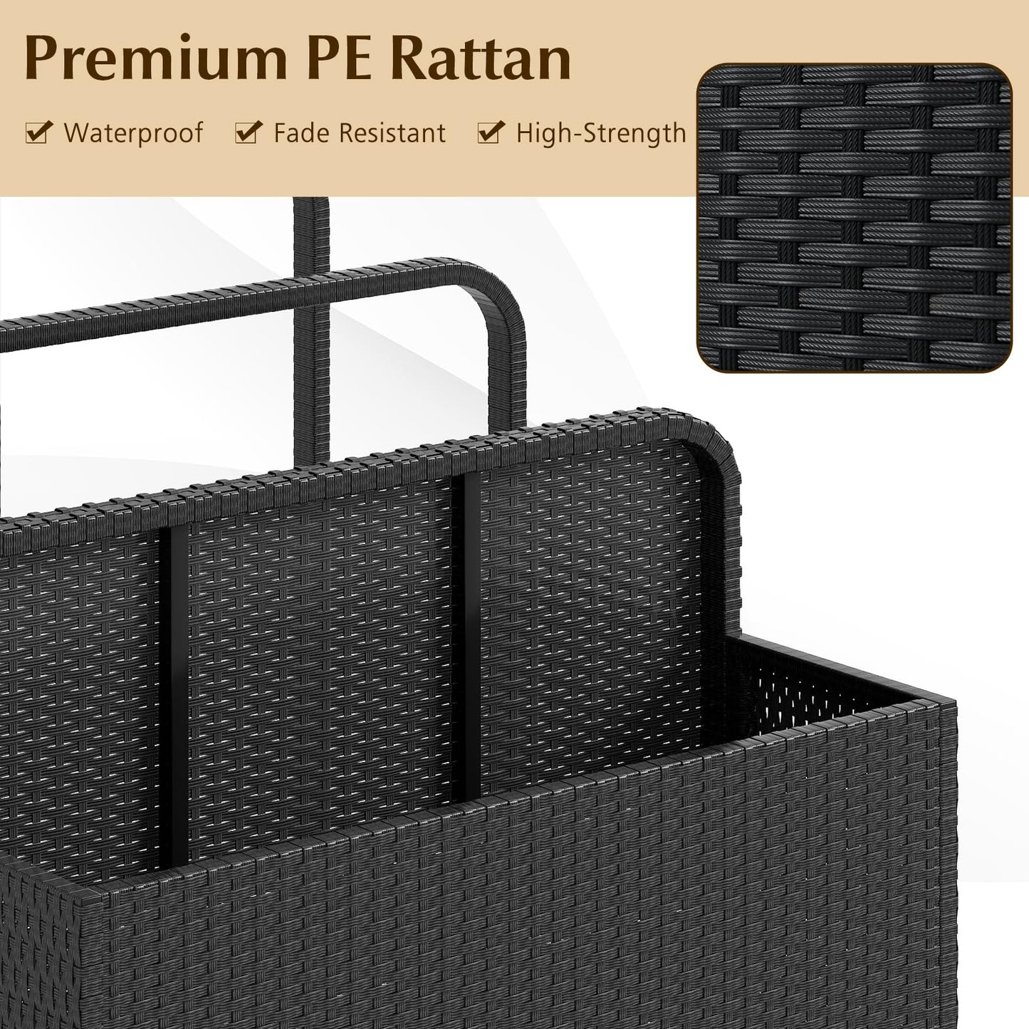 Rolling Poolside Float Storage with 2 Towel Rack and Wheels