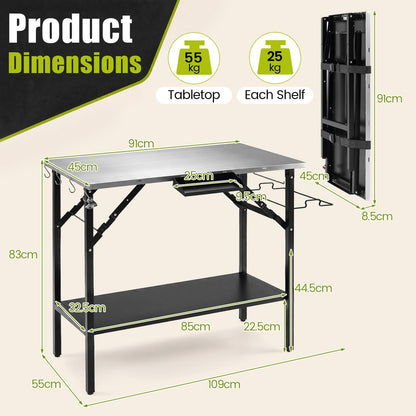 3ft Folding Camping Table for Picnic, BBQ, Parties, Portable Design
