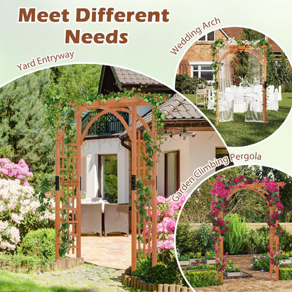 Wooden Garden Arch Entryway Trellis Pergola Arbour(160 x 60 x 215cm)