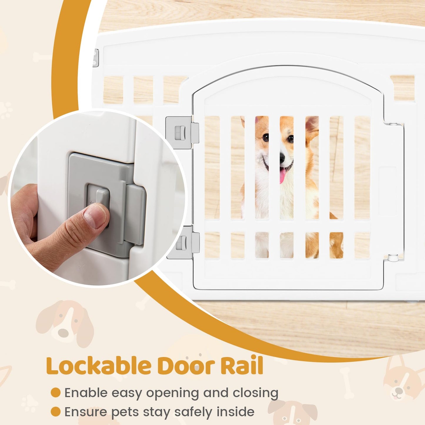 6-Panel 60cm Plastic Dog Playpen for Medium and Small Dogs