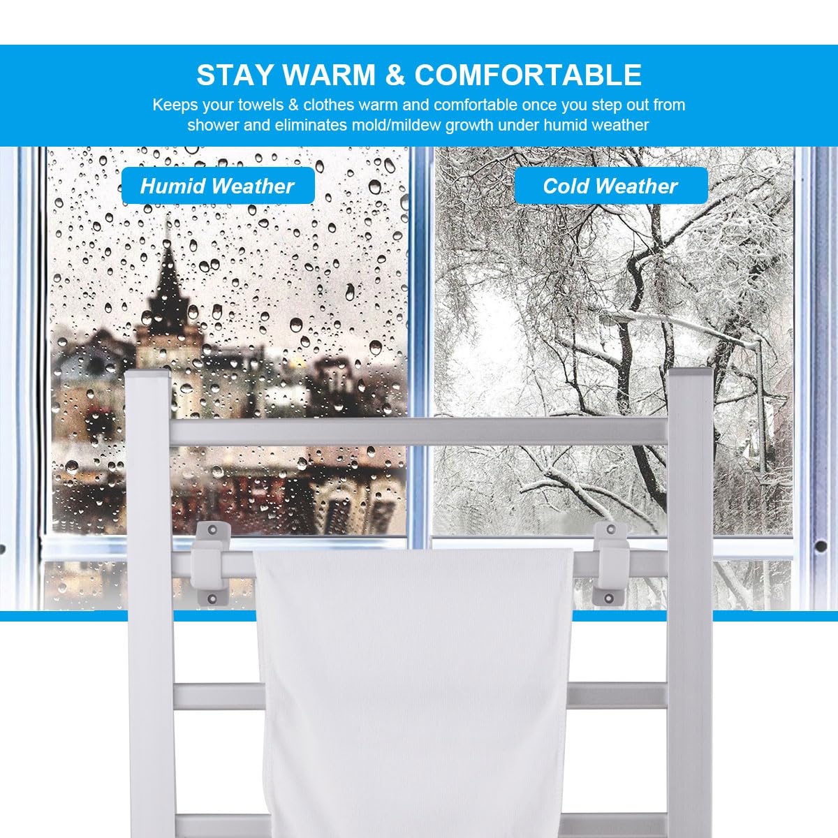 2-in-1 Electric Towel Warmer with 6 Bars